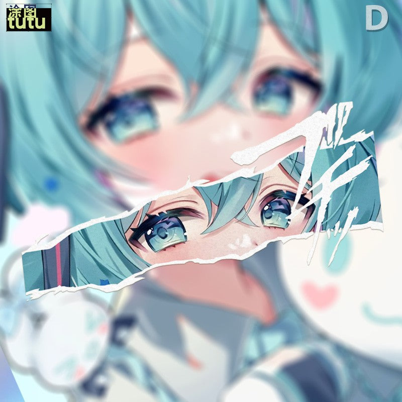Miku eyes reflective car sticker