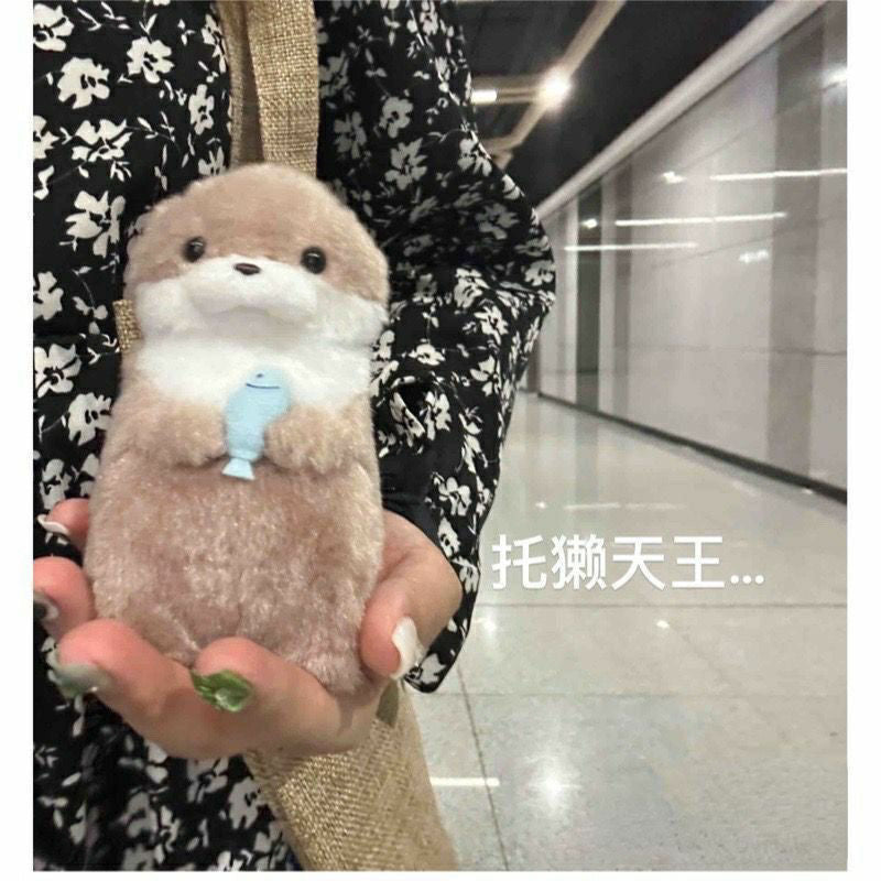 Cute otter plush keychain