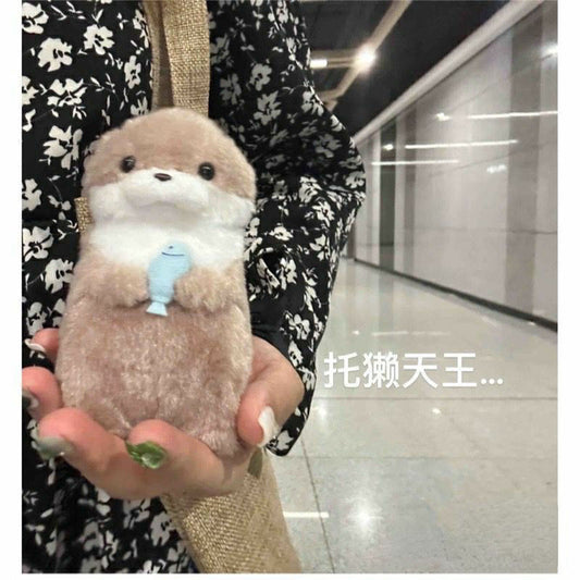 Cute otter plush keychain