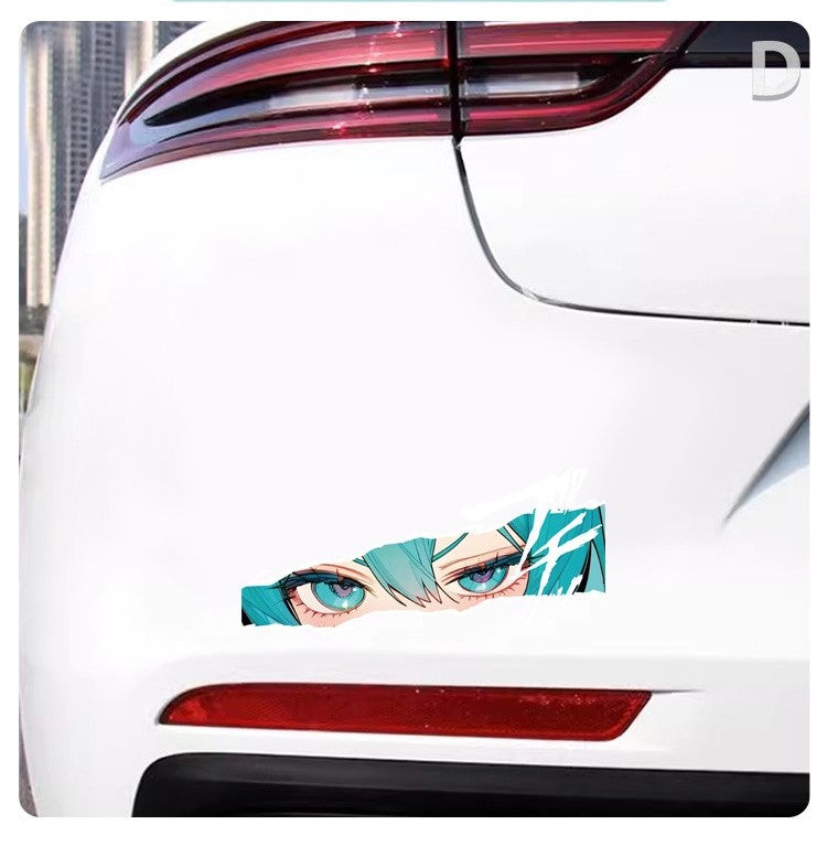 Miku eyes reflective car sticker