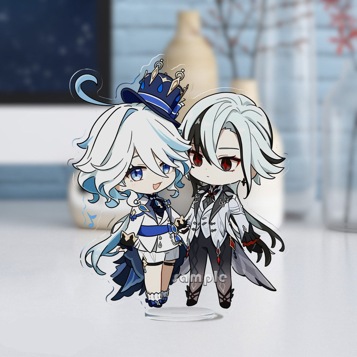 Genshin Impact peripherals Arlecchino and Clervie keychain