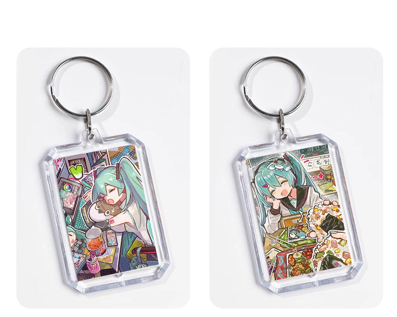 Miku`s Life Square Keychain