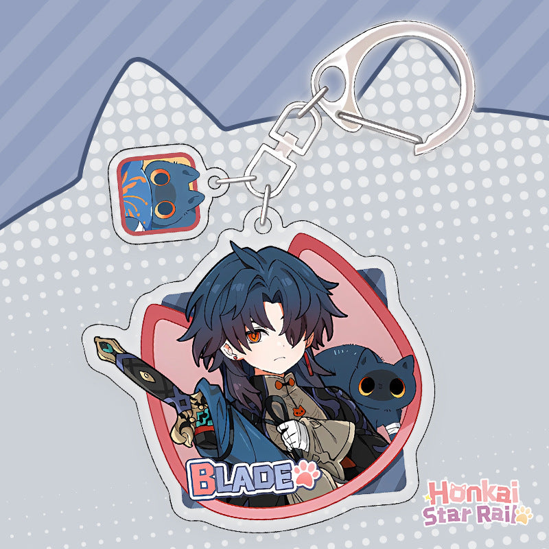 Honkai Star rail cat standing sign, cat, Blade, Sliver Wolf,Luocha