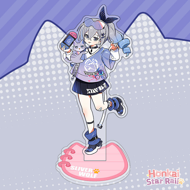 Honkai Star rail cat standing sign, cat, Blade, Sliver Wolf,Luocha