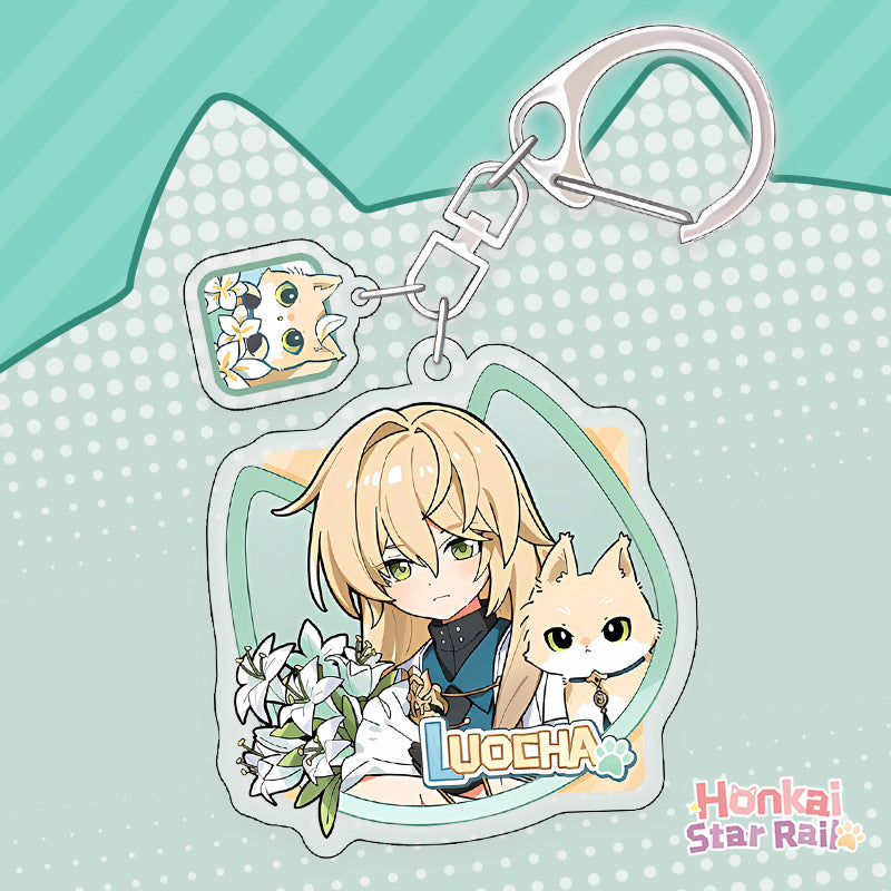 Honkai Star rail cat standing sign, cat, Blade, Sliver Wolf,Luocha