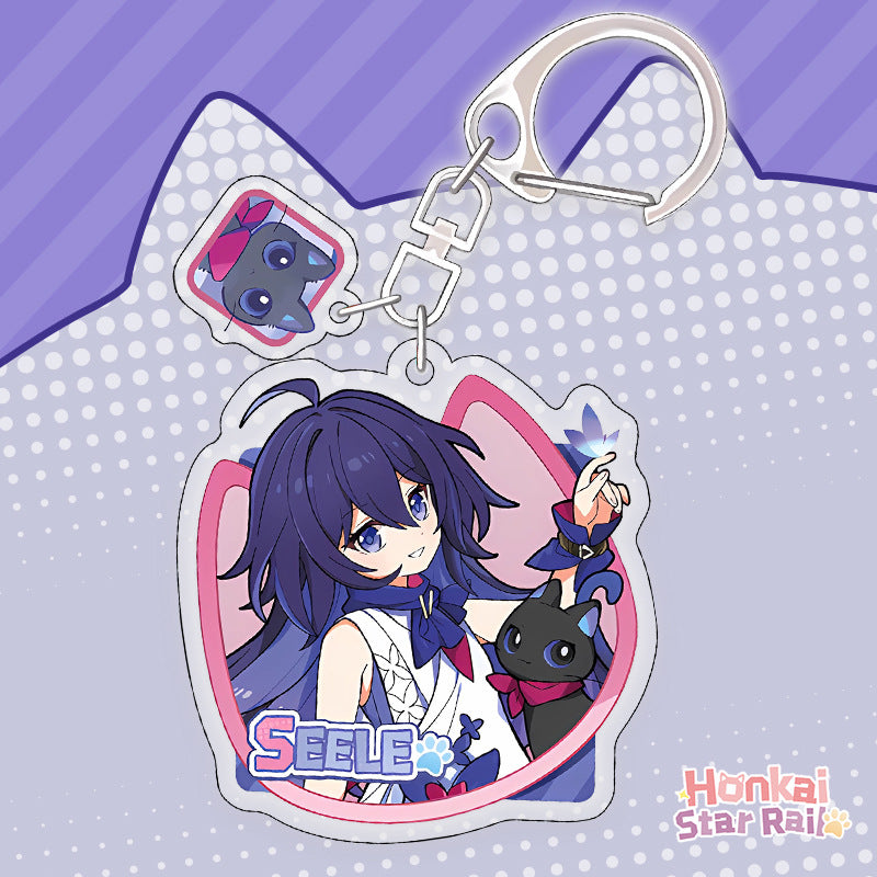 Honkai Star rail cat standing sign, cat, Blade, Sliver Wolf,Luocha