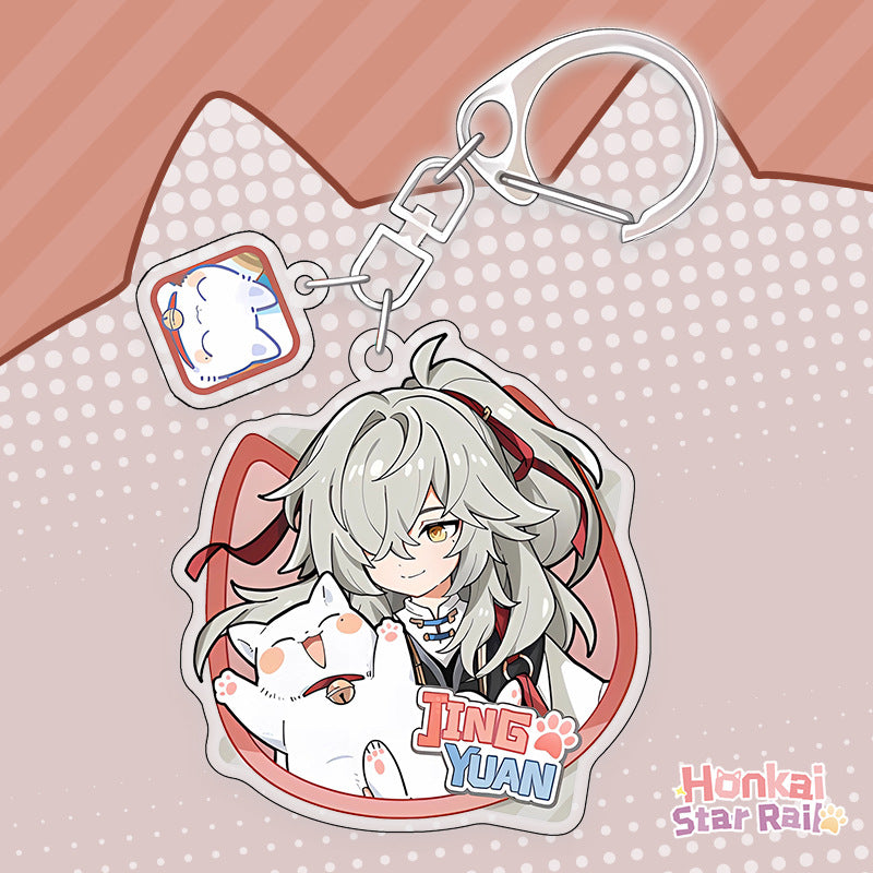 Honkai Star rail cat standing sign, cat, Blade, Sliver Wolf,Luocha