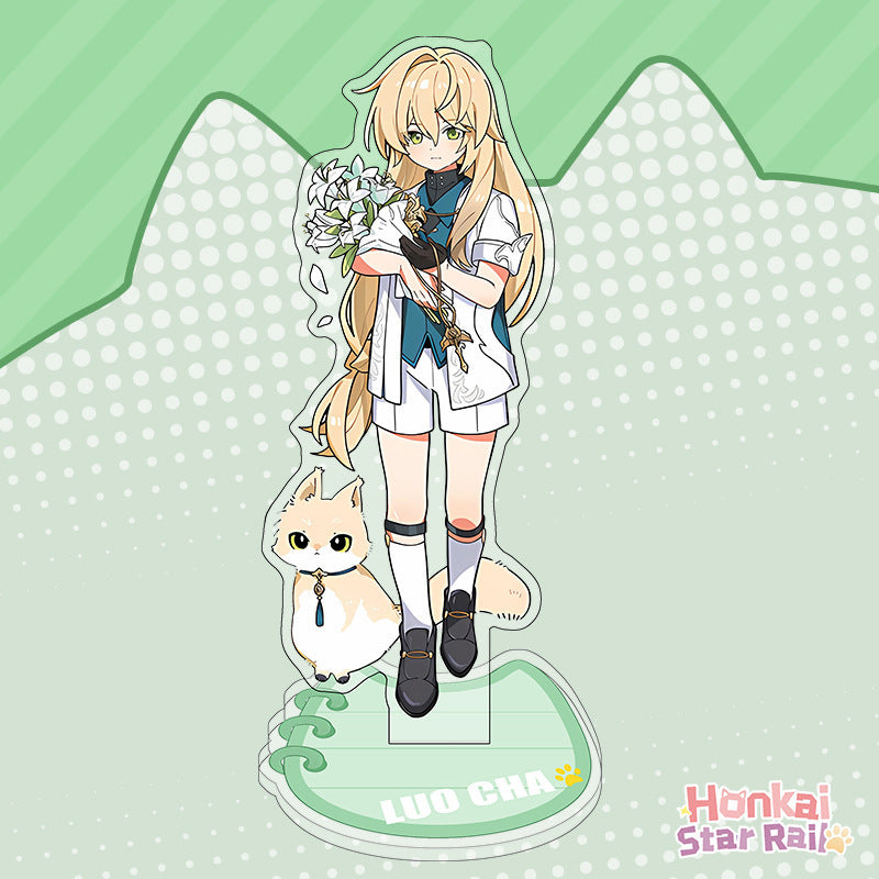 Honkai Star rail cat standing sign, cat, Blade, Sliver Wolf,Luocha