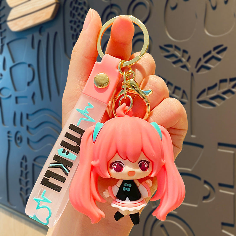 Miku cute plush keychain(both)