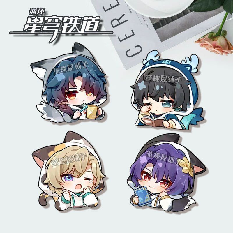 Honkai Star Rail cute brooch, Aventurine, Dr. Ratio, Blade, Imbibitor Lunae