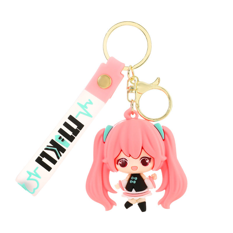 Miku cute plush keychain(both)