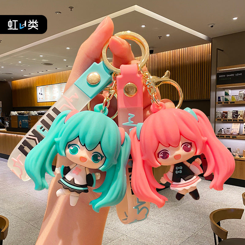 Miku cute plush keychain(both)