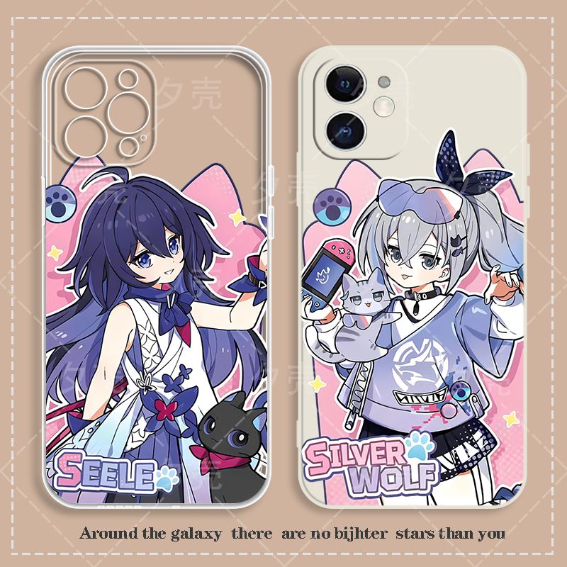 Sliver Wolf and Seele phone case