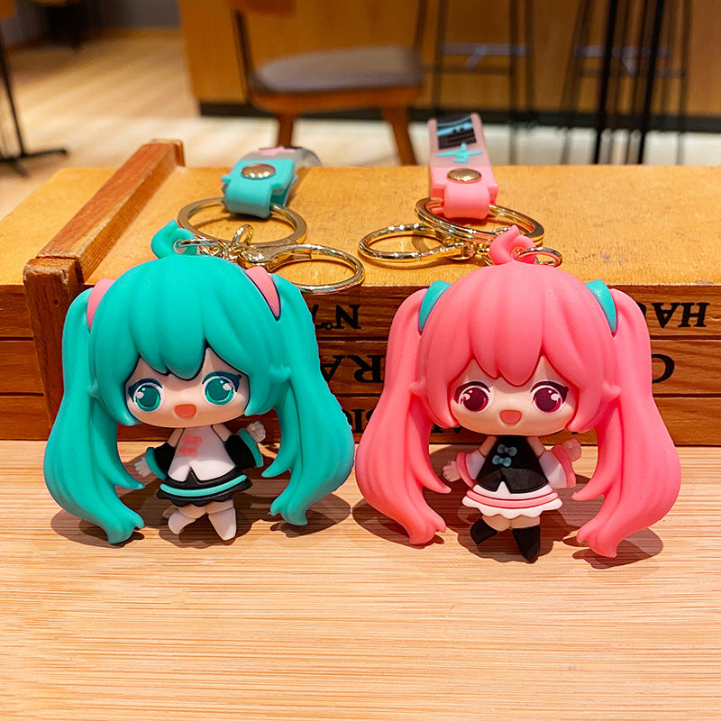 Miku cute plush keychain(both)